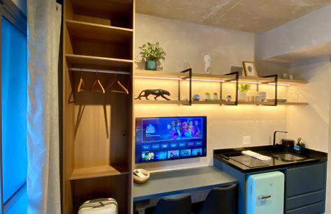 Studio 509 - Lindo studio ao lado do metro e shopping com Alexa - Foto 13