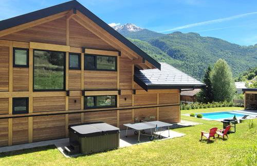 Chalet neuf, Jacuzzi, piscine privée mai-sept, pétanque, proche Paradiski - Foto 5