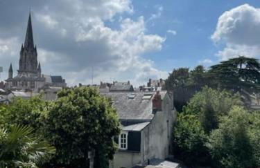 Grande chambre indépendante, charme, calme sur jardin, Nantes centre, accès privé par escalier de l'immeuble, sdb & wc privés, 10 minutes gare et palais des congrès - Foto 13