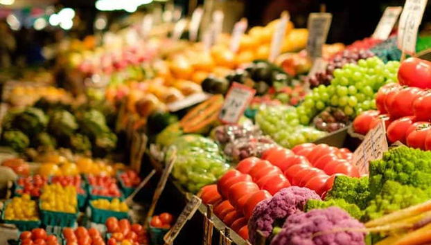 A market of fruit and vegetables