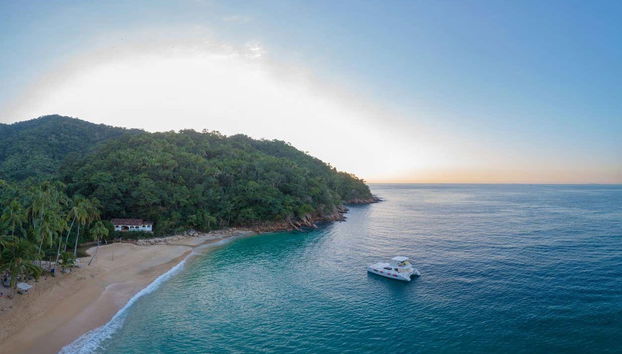 Sun falling on Banderas Bay