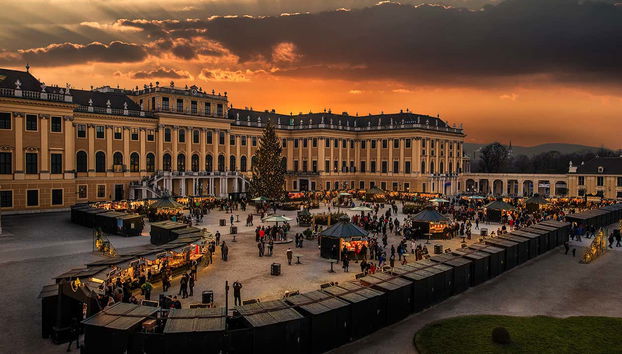 Intérieur du château de Schönbrunn à Noël