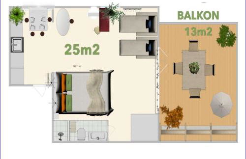 Modern Heritage private Studio - Eichenblick Balkon - Foto 4