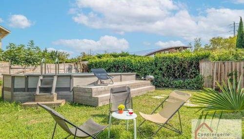 Maison à Lyon Parilly avec Piscine, Jardin, Parking Privé & Proche Eurexpo - Foto 2, Garden, sunbed, Garden view