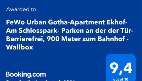 FeWo Urban Gotha-Apartment Ekhof- Am Schlosspark- Parken an der der Tür- Barrierefrei, 900 Meter zum Bahnhof - Wallbox - Foto 2