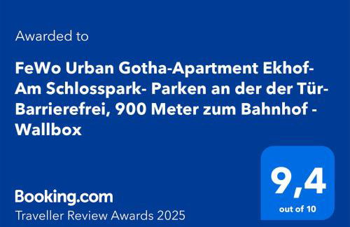 FeWo Urban Gotha-Apartment Ekhof- Am Schlosspark- Parken an der der Tür- Barrierefrei, 900 Meter zum Bahnhof - Wallbox - Foto 2