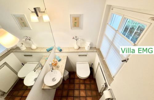 Luxus Ferienhaus Villa EMG Emsdetten nah Münster, Osnabrück, Rheine für Familien Gruppen bis 17 Personen, Pool, Whirlpool, Garten, Kamin, 6SZ - Foto 40