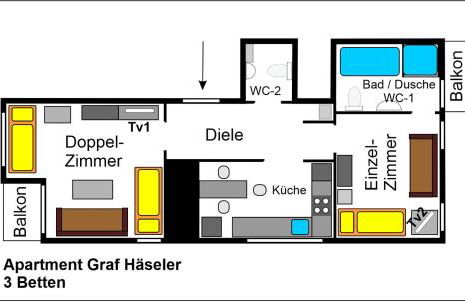 Monteurs-Apartment Graf Häseler - Foto 2