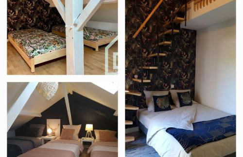 Villa Poppies Holiday Charme et Luxe 14 Pers SPA Privé Jardin Clos 300 m Plage du Débarquement à Pied Mer Familles Groupes EVG Baby-foot Ouistreham - Photo 13