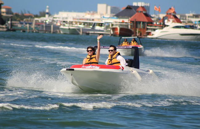 Das unerschrockenste Speedboat-Abenteuer in Cancun Schnorchel inklusive - Foto 1