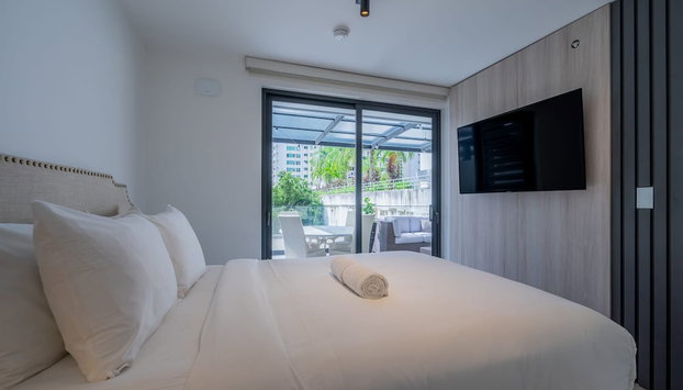 w Radiant 1BR w Modern Balcony in San Francisco - Foto 2, Habitación