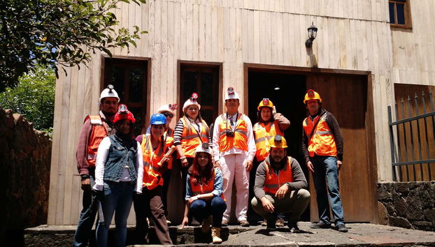 Durante el tour de la mina