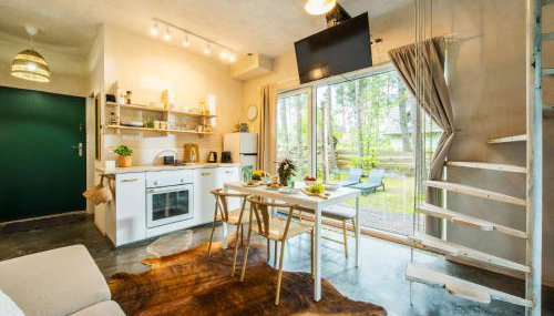 Domek lubiana180 WABI SABI w lesie jacuzzi sauna kominek - drewno w cenie pobytu - nad jeziorem Kaszuby pieski tylko do 10kg za dodatkową opłatą - Foto 2