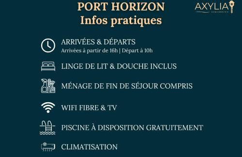 Port Horizon - T3 terrasse vue port climatisé piscine WIFI résidence Escale Port - Foto 18