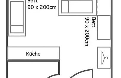 1 Zimmer Studioapartment mit bis zu 2 Einzelbetten in der Land of Living - Foto 9