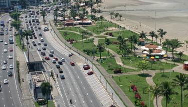 São Vicente Itararé prédio frente mar apto fundo vista parcial - Foto 4