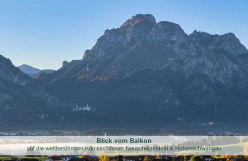Chalet - Ferienwohnungen - Biohof Stöger - Panoramasüdbalkon - grandiose Aussicht auf See, Berge und Schloss Neuschwanstein - Foto 21