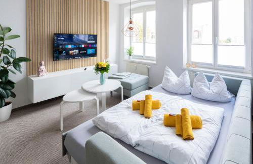 Schlosskönig - Modernes & zentrales Apartment mit Balkon und Arbeitsplatz - Foto 31