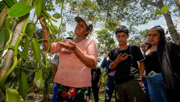 Durante l'escursione nella Riserva ecologica di Tingana