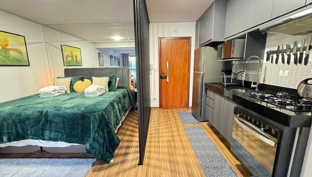 Loft Cama King 3 min do centrinho by HospedaHost - Foto 2, Habitación