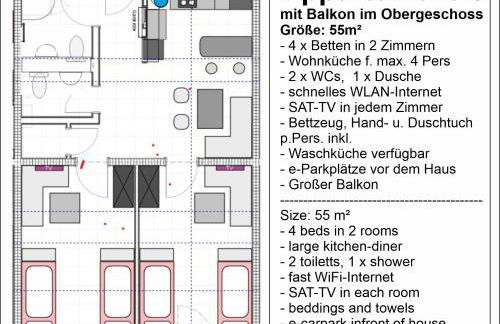 APARTMENTHAUS "AM KORNFELD" - 10 Gästewohnungen mit 1-3 Schlafzimmern, 40 Betten, Raucherbalkon, Reinigungs- & Wäscheservice, Grillgarten, Parkplatz - Foto 11