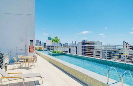Apartamento 2 quartos, luxuosos com piscina na cobertura e 2 min da praia de Manaira - Foto 11
