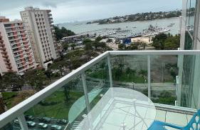 Praia do Canto Apart Hotel quarto sala e varanda - Foto 12