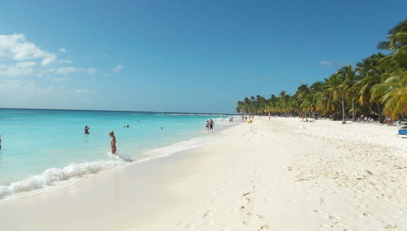 Desfrutando das praias da ilha Saona