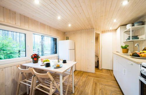 Domek lubiana180 SCANDI wśród drzew JACUZZI SAUNA KOMiNEK i TARAS na dachu jezioro Kaszuby Pieski tylko do 10kg za dodatkową opłatą - Foto 40