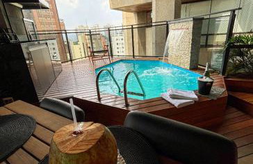 Morumbi, Apartamento Pub, SPA com hidromassagem, PISCINA Aquecida PRIVATIVA, LAREIRA, tudo que você precisa para descansar, trabalhar ou realizar aquela comemoração! Com total conforto e PRIVACIDADE! O Apt Nota 10 de SP! - Foto 34