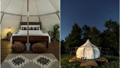 Charming Couples' Bell Tent Rental with Air Conditioning in Texas Hill Country - Photo 5