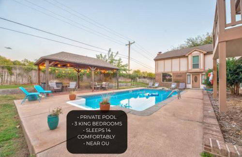 Private Pool Sleeps 14 3 King Beds Near OU - Foto 1