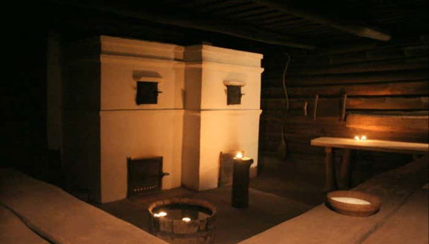 Interior de la sauna de Vilna
