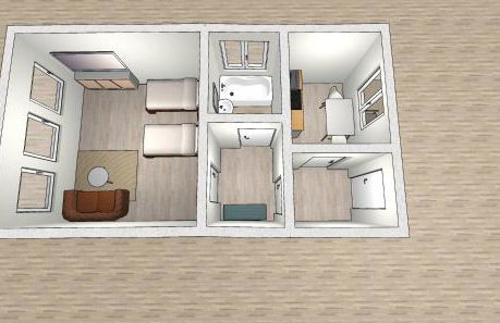 EMAS 2 Wohnung mit 2 Einzelbetten, Küche, WLAN, TV - Foto 1