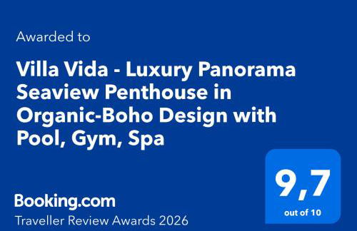 Villa Vida - Luxury Panorama Seaview Penthouse in Organic-Boho Design with Pool, Gym, Spa - Foto 53