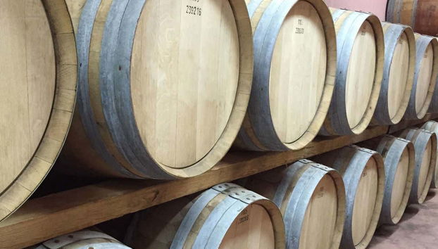 Barricas de vino en el Cortijo El Cura