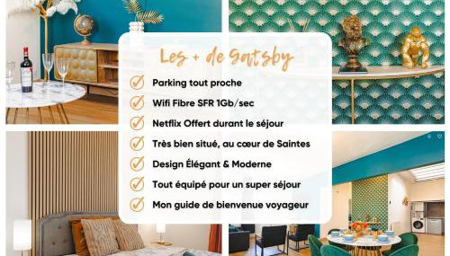 Gatsby - Appartement rénové élégant, Hypercentre Saintes, Calme, Fibre, TV 4K, Netflix - Foto 4
