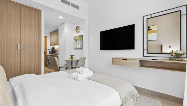 Waves - Azizi Riviera Building 25 Cozy Studio With Balcony - Foto 3, Habitación