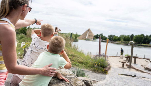 great view with pyramid