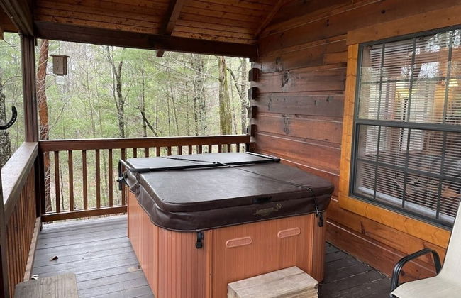 Perfectly private! Hot tub, king sized bed, grill, washer/dryer, and motorcycle friendly! Studio Cabin by RedAwning - Foto 20