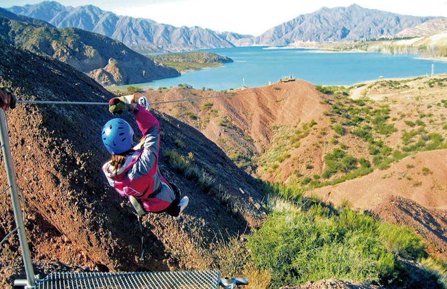 Tirolina sobre el embalse Potrerillos - Foto 7