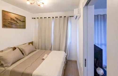 Gleba com ar-condicionado na sala e quarto, sacada e piscina - Foto 5