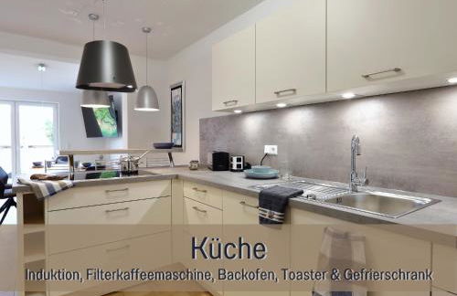 Ferienhaus Höckelheim - FeWo Blaue Lagune - neu, modern & geräumig - 100 qm - 3 Schlafzimmer - bis 6 Gäste, Babies reisen gratis - Garten, Grill & Terrasse - Fußbodenheizung - Smart-TV - Küche mit Backofen, Spülmaschine & Toaster - nahe Göttingen - Foto 5