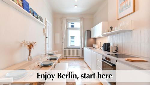 Calm City Escape - 75m2 Central Berlin Altbau-Apartment, 2BR, Smart-TV, Garden - Foto 2, stove, pet friendly, toaster, minibar
