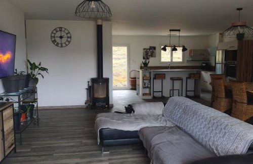 Grande villa 2 chambre ,salle de bain, grand séjour avec cuisine équipée et salle a manger, une grande terrasse de 40m2 donnant sur un grand jardin avec un parking en gravier de 500m2 - Foto 4