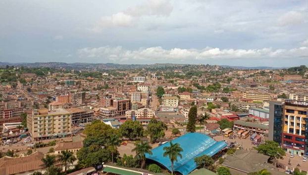 Vue aérienne sur Kampala