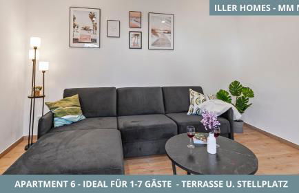 Iller Homes Memmingen - Moderne Fewos mit Terrasse für bis zu 7 Pers mit Parkplätzen - Foto 45