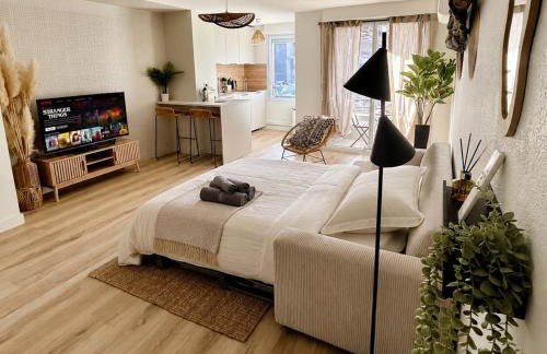 Moderne et Cosy T2 - Parking & Clim & Piscine & Balcon - LYON 25 min - Foto 13