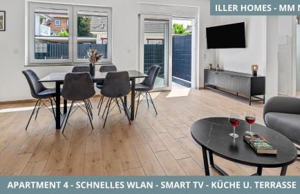 Iller Homes Memmingen - Moderne Fewos mit Terrasse für bis zu 7 Pers mit Parkplätzen - Foto 37