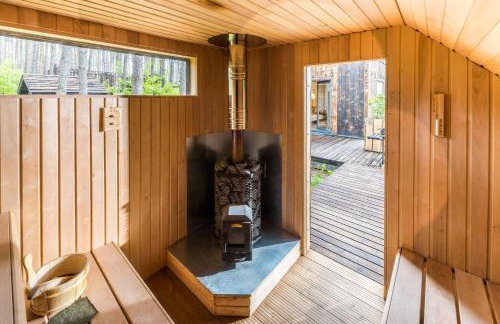 Domek lubiana180 WABI SABI w lesie jacuzzi sauna kominek - drewno w cenie pobytu - nad jeziorem Kaszuby pieski tylko do 10kg za dodatkową opłatą - Foto 5